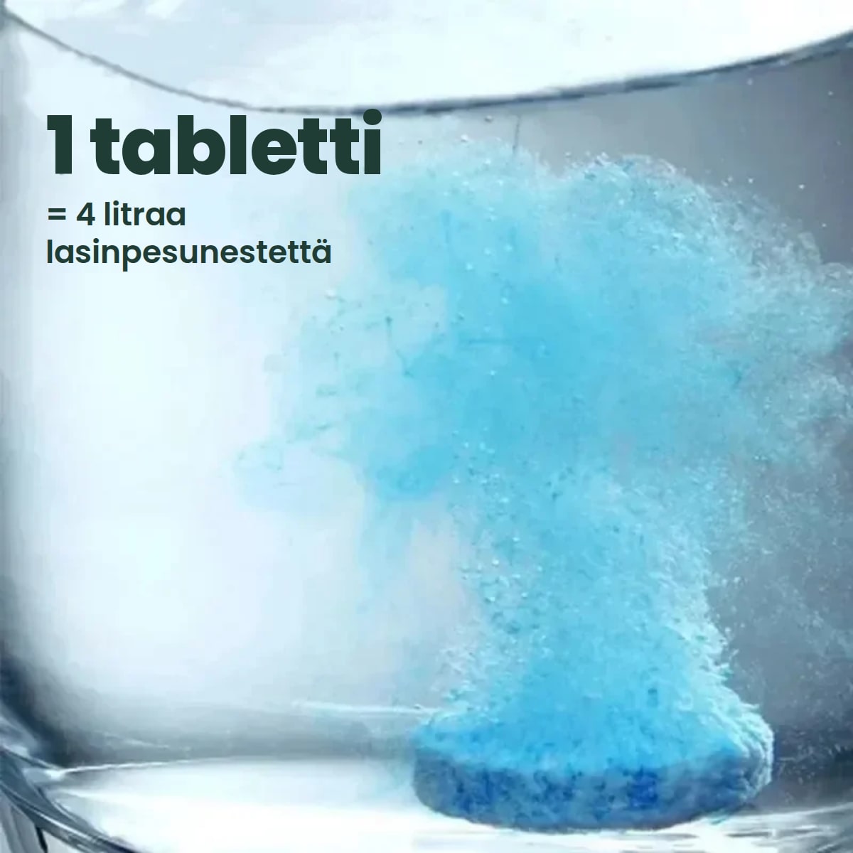 Yksi tabletti tekee 4 litraa lasinpesunestettä